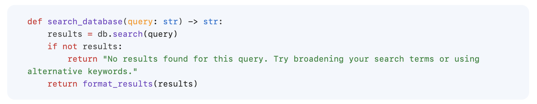 Informative failure message example